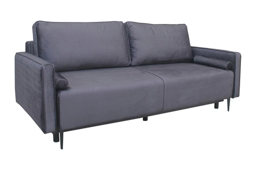 Sofa rozkładana z funkcją spania Arosa grafitowa z pojemnikiem do salonu loftowa