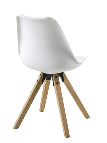 Krzesło do jadalni Dima białe z tworzywa i drewna dąb Actona łatwe w czyszczeniu skandynawskie