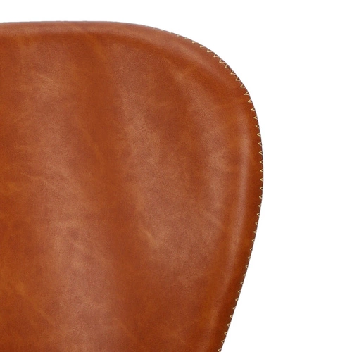 Krzesło tapicerowane Batilda ekoskóra brązowa na czarnych nogach do jadalni nowoczesne Actona