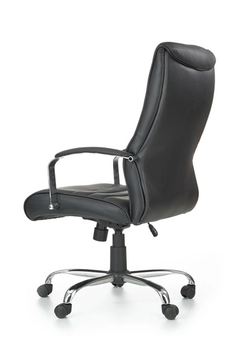 Fotel biurowy ergonomiczny Arizona Intesi czarny skórzany obrotowy z podłokietnikami