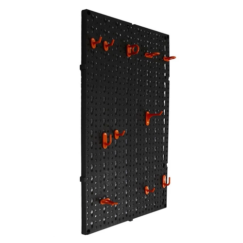 Intesi nowoczesny czarny wieszak ścienny na narzędzia do garażu i warsztatu 16 elementów