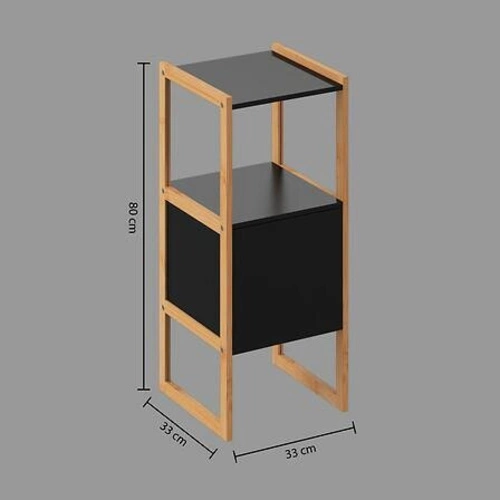 Szafka łazienkowa stojąca Natureo 80 cm czarna z drewna bambusowego do małej łazienki 5five