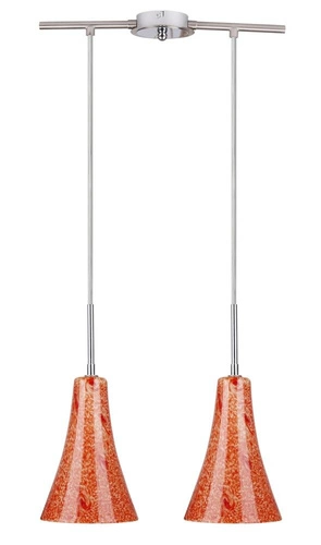 Lampa wisząca Rufi 2x40 w E14  chrom/satyna nikiel