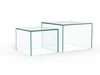 Actona Dice zestaw 2 stolików kawowych szklanych kwadratowych nowoczesny