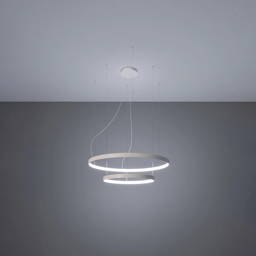 Nowoczesny żyrandol LED RIO 2 biały 78 cm do salonu i jadalni Thoro