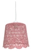 Lampa wisząca Nonna 27 różowa ażurowa tkanina do salonu i sypialni skandynawska