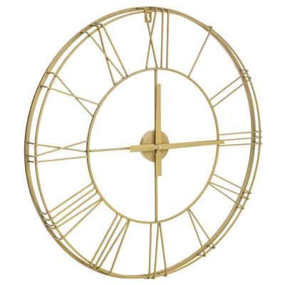 Zegar ścienny 3D Vintage Gold Atmosphera duży złoty metalowy do salonu nowoczesny 70 cm