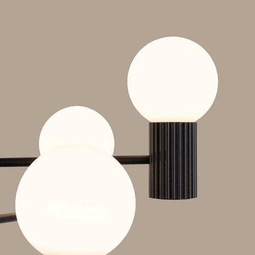 Żyrandol nowoczesny HALO 6 czarny lampa sufitowa do salonu i jadalni aluminium