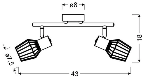 Lampa sufitowa Viking szara regulowana metalowa nowoczesna do salonu i kuchni 2-punktowa