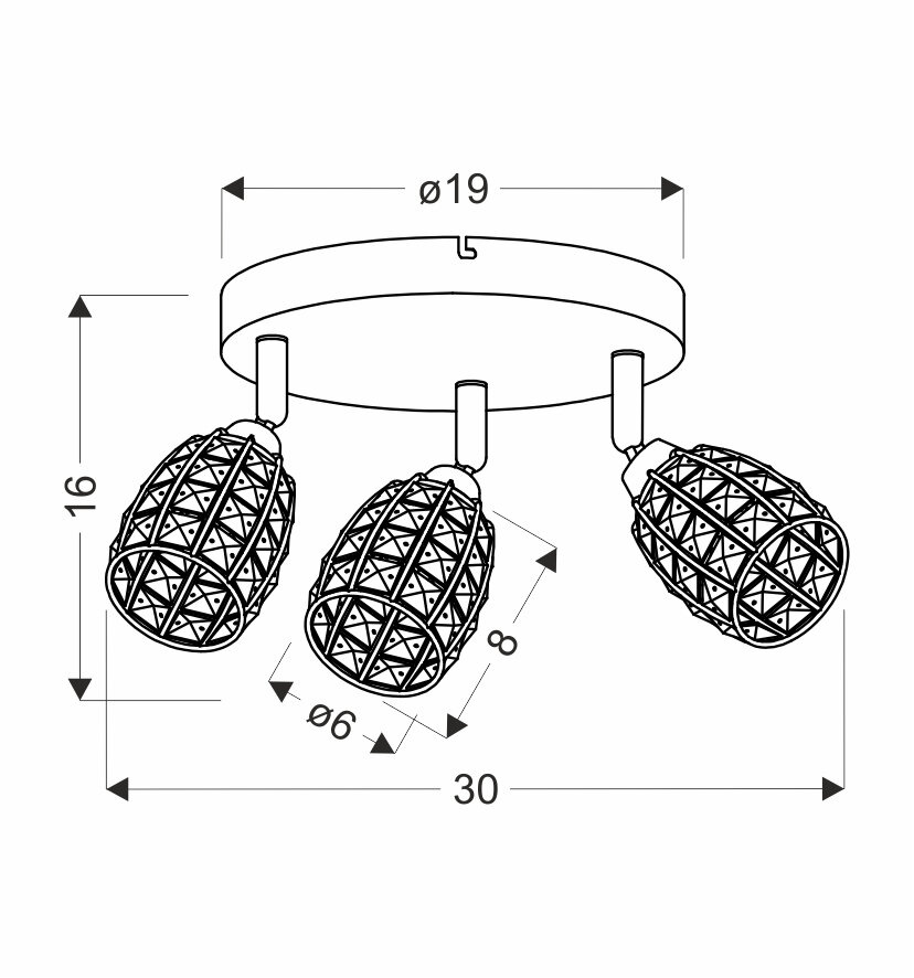Plafon nowoczesny Shiba chromowy z kryształkami do salonu i sypialni 30 cm CANDELLUX