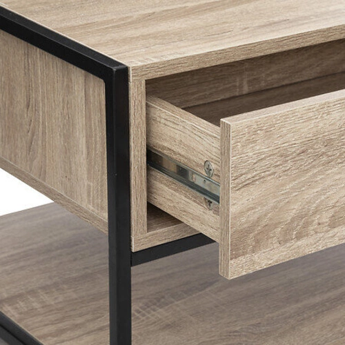 Stolik kawowy Aliaj prostokątny z szufladą loftowy drewniany do salonu 100x40 cm 5five