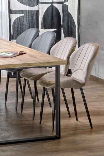 Stół rozkładany do jadalni Vernon dąb wotan czarne nogi nowoczesny 160-310 cm