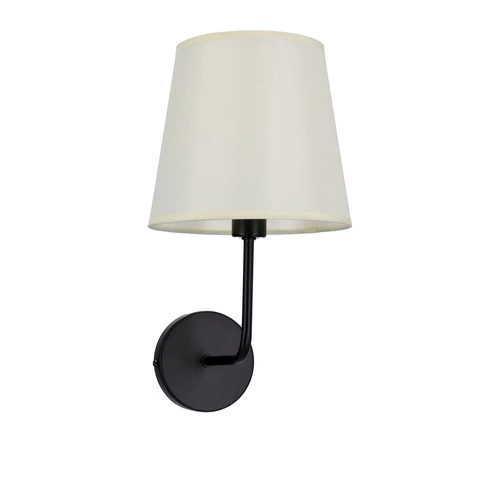Kinkiet Pasteri lampa czarny matowy  1x40W E14 abażur beżowy