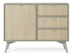 Komoda Sage glamour z szufladami i szafką w jodełkę na nóżkach do salonu 106 cm