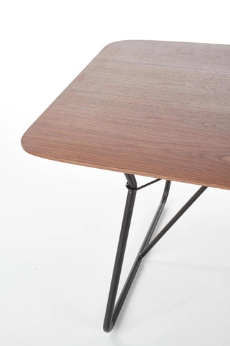 Stół loftowy do jadalni Linked 180 cm czarny z blatem dąb naturalny Intesi nierozkładany