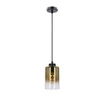 Lampa wisząca Aspra czarny 1x60W E27  klosz bursztynowy