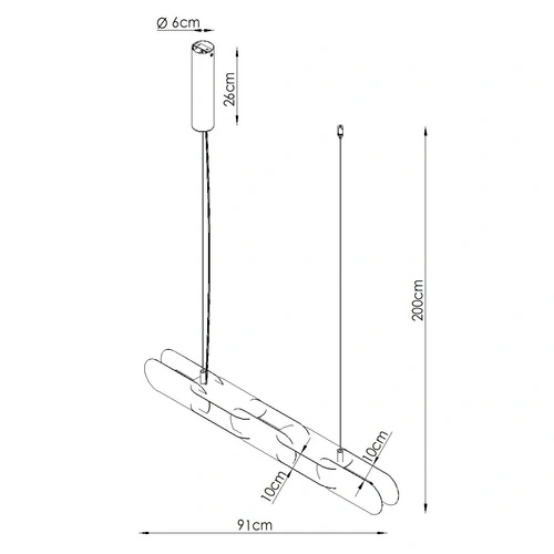 Lampa wisząca CHAIN mocca LED nad wyspę nowoczesna 158 cm