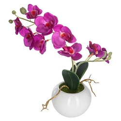 Sztuczna orchidea Atmosphera różowa jak żywa w ceramicznej doniczce do salonu 26 cm
