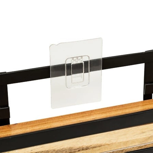 Półka łazienkowa Blackacia czarna z drewna akacjowego samoprzylepna pod prysznic 5five simply smart