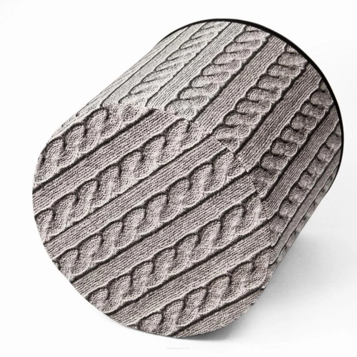 Pufa okrągła Jersey Intesi nowoczesna tapicerowana do salonu lub sypialni szara 40 cm