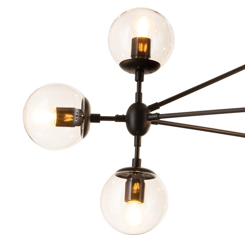 Lampa wisząca kula szklana ASTRIFERO-10 czarna 90 cm do salonu i nad stół