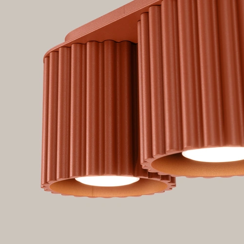 Plafon sufitowy nowoczesny AURA 2 czerwony okrągły do salonu i kuchni aluminium