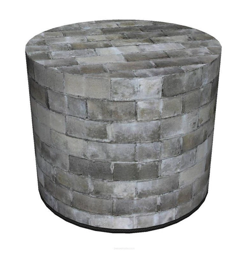 Pufa Wall Intesi okrągła kolorowa do salonu i sypialni nowoczesna tapicerowana 40 cm