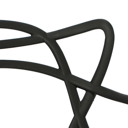 Krzesło Lexi czarne inspirowane Master chair nowoczesne do jadalni z tworzywa sztaplowane