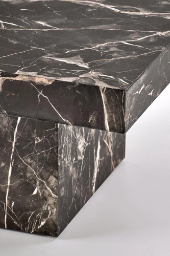 Liton nowoczesny stolik kawowy kwadratowy czarny marmur do salonu glamour 80x80 cm