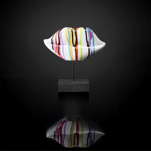 Figurka dekoracyjna Usta Intesi ceramiczna nowoczesna multikolor na prezent do salonu