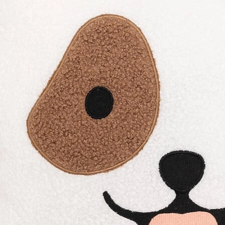 Poduszka dekoracyjna dziecięca Scott Atmosphera bouclé piesek biały do pokoju dziecka