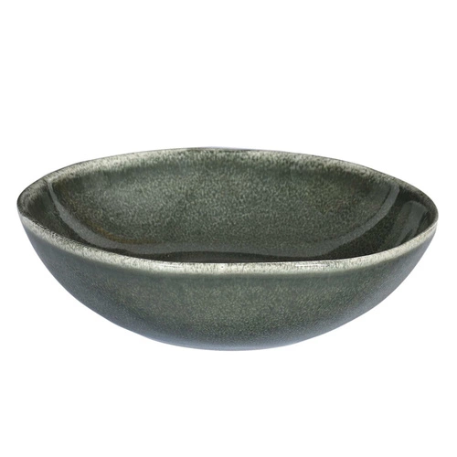 Talerz głęboki Black Forest 19cm ceramiczny szaro-zielony do zupy do jadalni Intesi