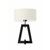 Lampka nocna do sypialni Clio LYSNE nowoczesna drewniana z abażurem ecru hebanowy stelaż 47cm