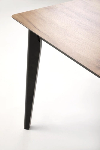 Stół rozkładany do jadalni Ambyl dąb wotan czarny nowoczesny 140-180 cm Intesi