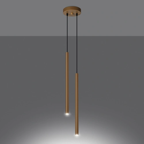 Lampa wisząca złota Pastelo 2 nowoczesna regulowana do salonu i jadalni SOLLUX LIGHTING