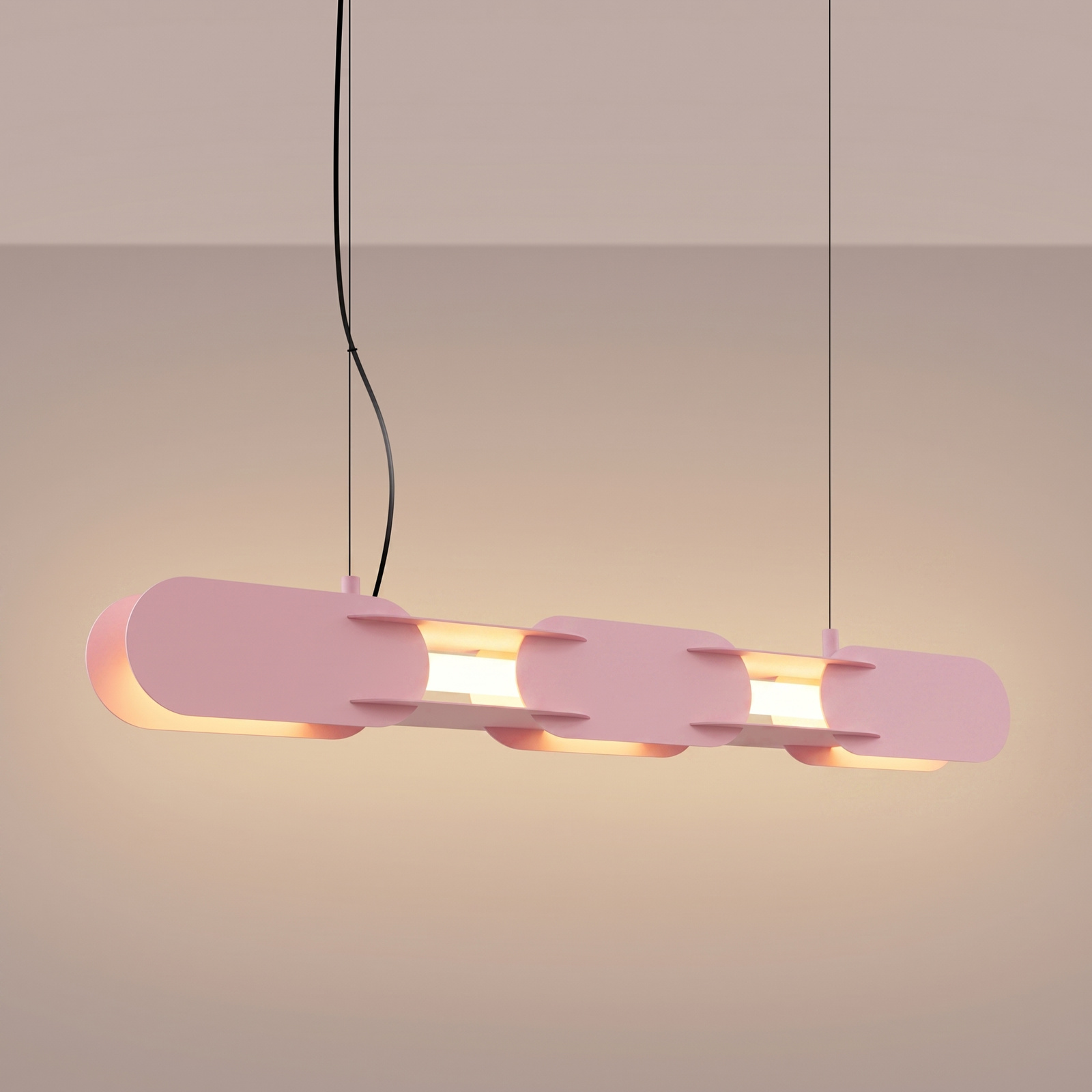 Lampa wisząca LED CHAIN 91 różowa nowoczesna do salonu nad stół