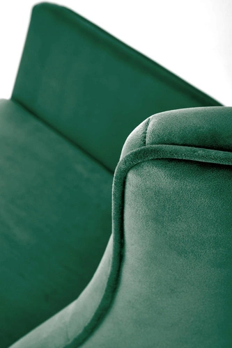 Fotel bujany Topar welurowy do salonu nowoczesny skandynawski ciemnozielony Intesi