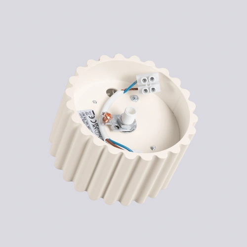 Plafon sufitowy nowoczesny beżowy okrągły AURA 1 do kuchni i salonu aluminium