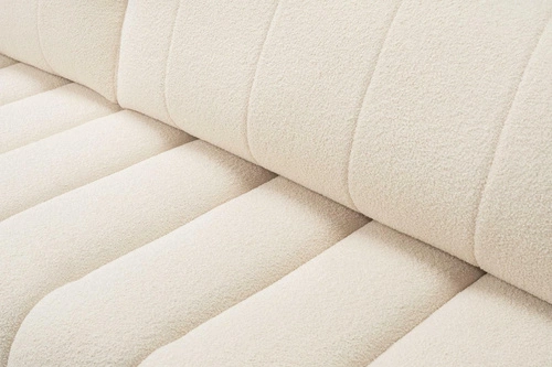 Nowoczesny narożnik z funkcją spania Hobro prawy beżowy do salonu z pojemnikiem