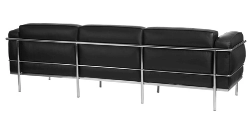 Sofa 3 osobowa Soft GC czarna skóra naturalna nowoczesna do salonu D2.DESIGN