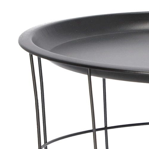 Stolik kawowy Cocotte okrągły metalowy czarny z funkcją przechowywania do salonu industrialny Intesi