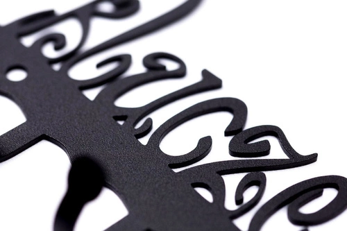 Wieszak ścienny na klucze i kurtki Weź klucze czarny metalowy nowoczesny Intesi do przedpokoju