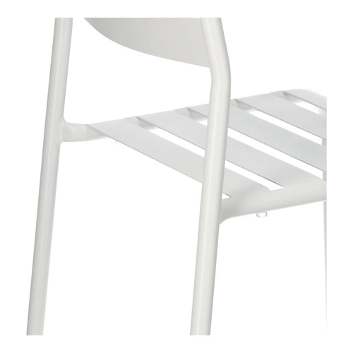Krzesło ogrodowe metalowe białe Terra Intesi loftowe sztaplowane na balkon i taras