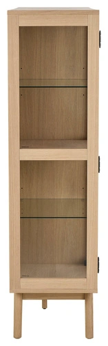 Witryna Marte drewniana skandynawska do salonu dąb bielony 140 cm