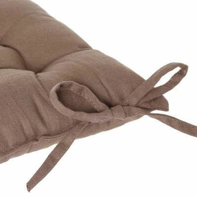 Poduszka na krzesło pikowana Atmosphera 38x38 brązowa nowoczesna do jadalni wiązana