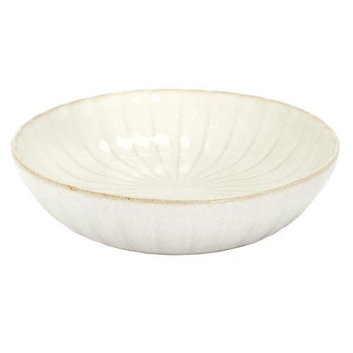 Talerz głęboki obiadowy ceramiczny Vlora 20cm beżowy do jadalni, zmywarka, nowoczesny