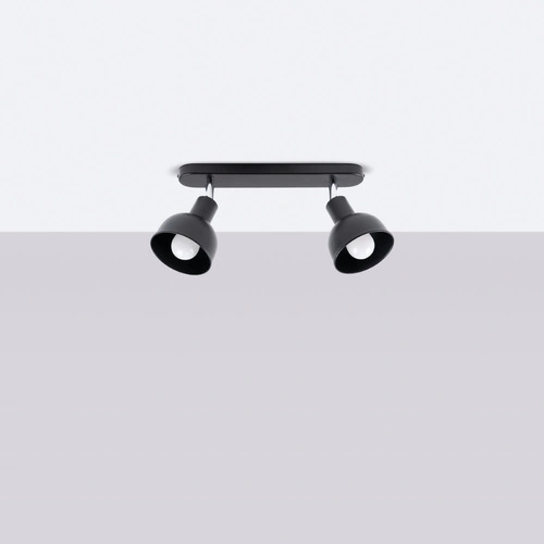 Plafon sufitowy ELBA 2 czarny loftowy metalowy regulowany do salonu i sypialni SOLLUX