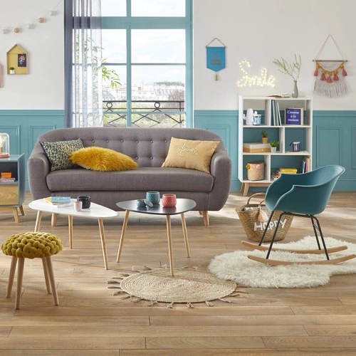 Dywan jutowy okrągły Lurex 80 cm Atmosphera boho do salonu i sypialni naturalny