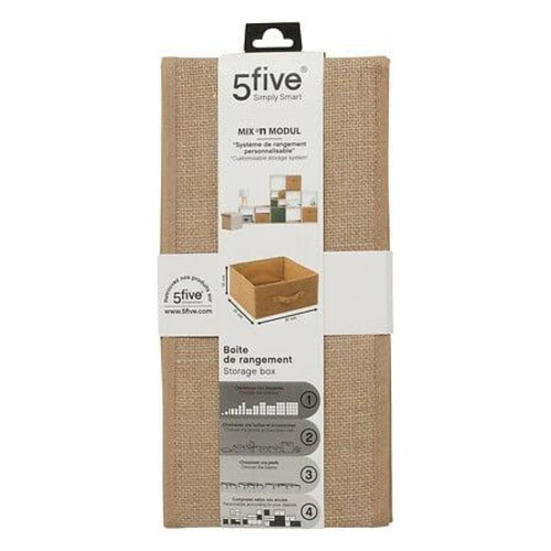 Pudełko z juty Mix'n Modul 31x31 cm pudełko do regału boho składane beżowy 5five