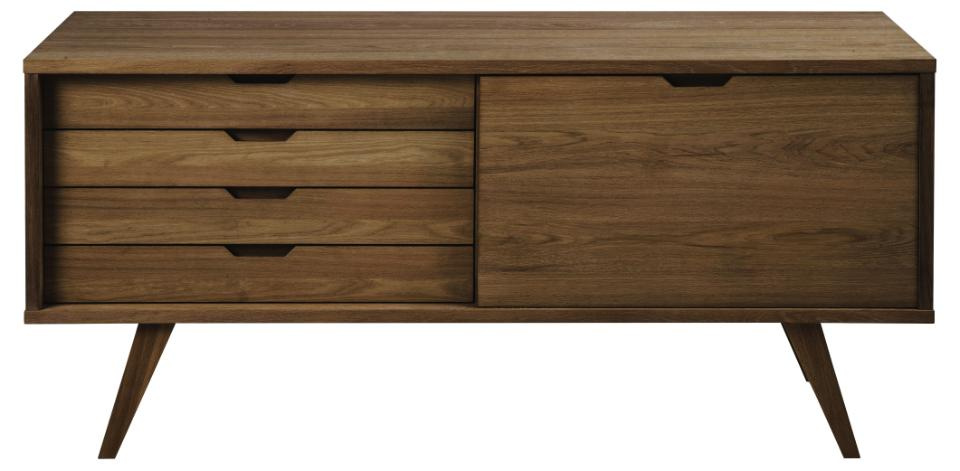 Komoda A-Line dąb dymiony 160 cm nowoczesna z szufladami na nóżkach do salonu Actona